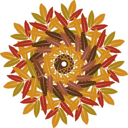 Vector mandala leaf shapeのイラスト素材
