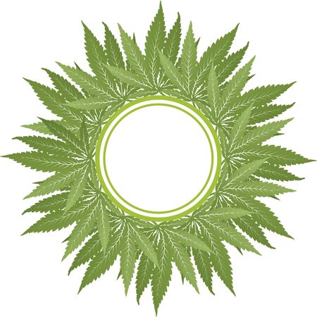 Cannabis Vector Green Circle Frameのイラスト素材