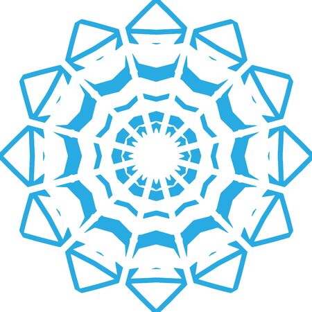 Round Snowflake Abstract Blue Vectorのイラスト素材