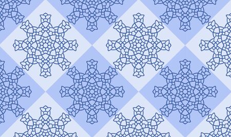 Vector blue mandala siamless patternのイラスト素材