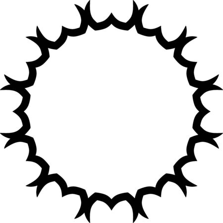 Black ornament frame simple vintage isolated on white backgroundのイラスト素材