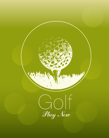 The poster on the theme of golf ball. Play now.のイラスト素材