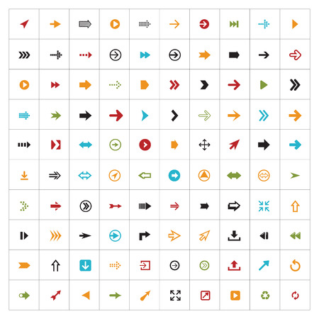 Simple flat shape of arrowsのイラスト素材