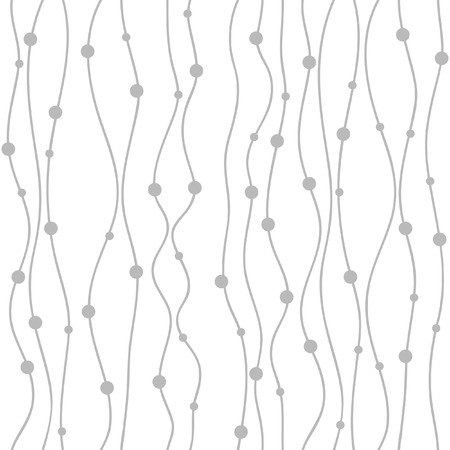 Grey vector pattern on white background. Verticalwavy lines with dots.のイラスト素材