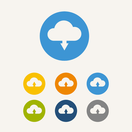 Upload from cloud iconのイラスト素材