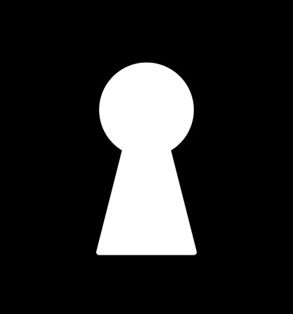 Silhouette of classic keyhole. Simple stencil. Symbol for design.のイラスト素材