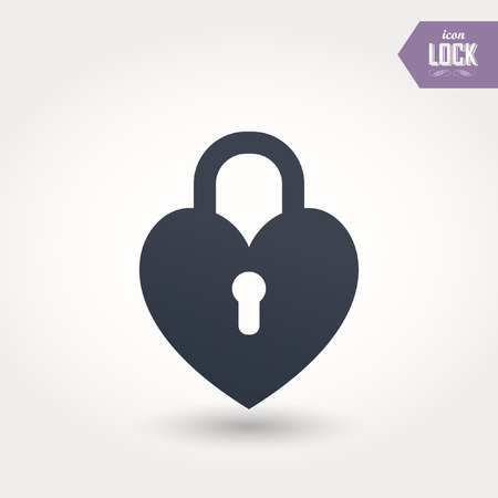 Silhouette of key. Vector symbol black key on white background.  Shape of heart.のイラスト素材