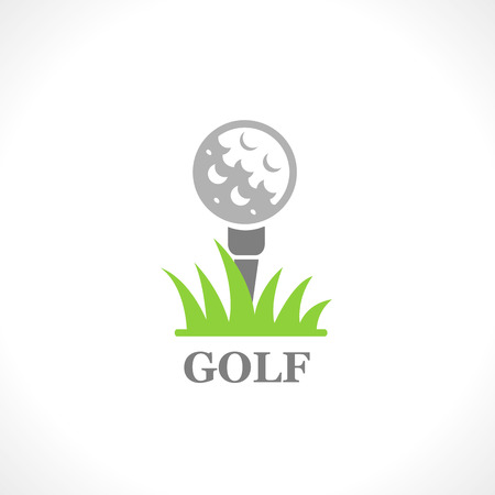 Golf.  . Simple vector icon of the ball on the grass.のイラスト素材