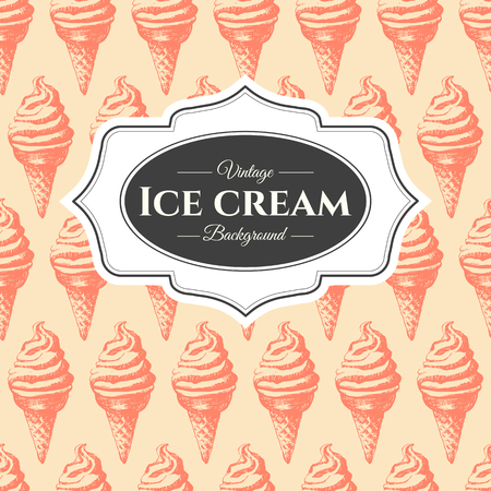 Hand-drawn sketch of ice cream. Cone with ice cream.のイラスト素材