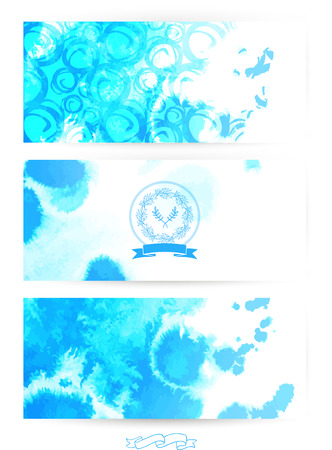Blue watercolor background. Beautiful blurred watercolor background for your design and decoration.のイラスト素材