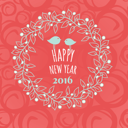 Christmas wreath. Seamless red pattern. Happy new year.のイラスト素材