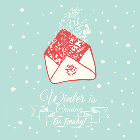 Seamless turquoise pattern. Winter Is Coming. Be ready.のイラスト素材