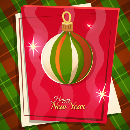 Festive decorations. Christmas card. Happy new year poster.のイラスト素材