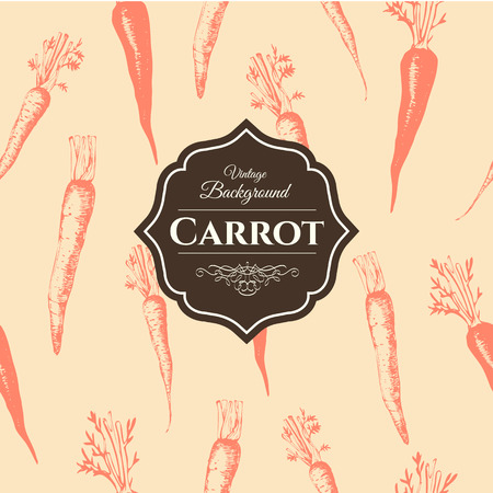 Fresh organic food.  Carrots background.  Vintage style. Orange pattern.のイラスト素材