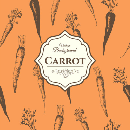Fresh organic food.  Carrots background.  Vintage style. Orange pattern.のイラスト素材