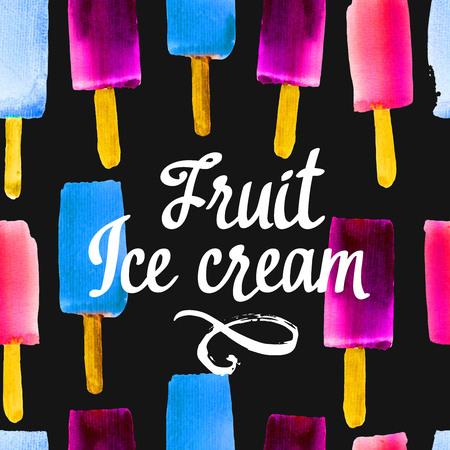 Colorful illustration of frozen juice on black background.の写真素材