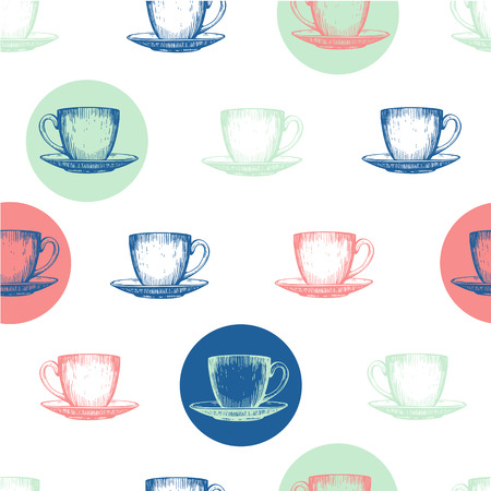 Vector Illustration with funny drinks pattern on white background. Decorative elements for your packing design. Multicolor decor.のイラスト素材