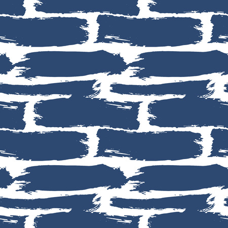 Seamless pattern with creative texture. Vector illustration of paint strokes. Ink zigzags. Black and white background..のイラスト素材