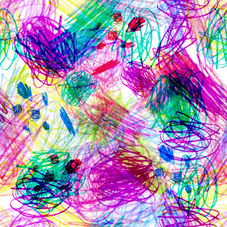 Seamless pattern with a creative texture. Illustration of colored pencils background. Pencil lines. Childrens drawings.の写真素材