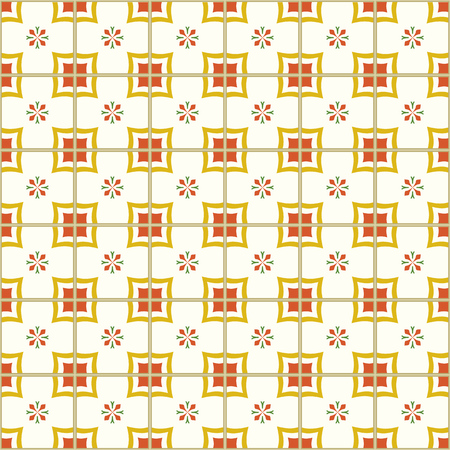 A Seamless pattern with Portuguese tiles Vector illustration.のイラスト素材