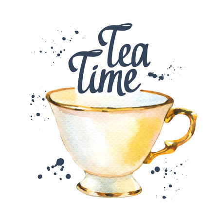 Tea party  on whiteの写真素材