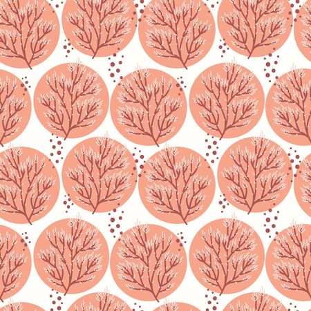 Vector seamless pattern on white. Abstract background with floral elements. Natural design.のイラスト素材