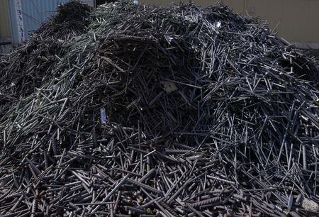 industrial steel iron bars in the factoryの写真素材