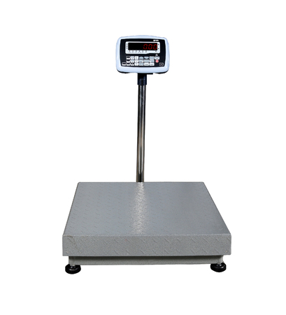 scales for weighing heavy objects and goods, isolated on white backgroundの写真素材