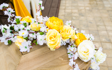 Beautiful color full flowers in wedding and eventの写真素材