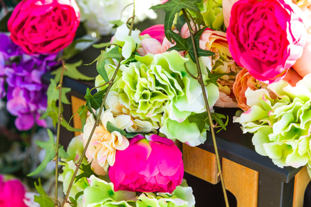 Beautiful color full flowers in wedding and eventの写真素材
