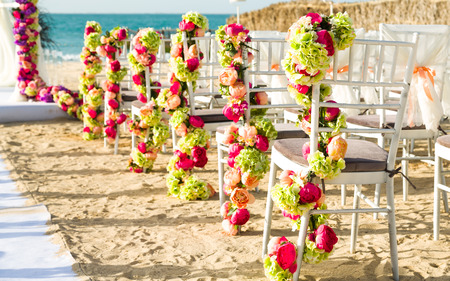 Beautiful color full flowers in wedding and eventの写真素材