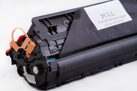 The photo shows toner for laser printer recycled.の写真素材