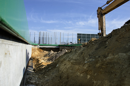 Construction of a tunnel on the highway. Engineering road. Construction of new roads in order to...