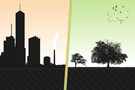 urbanization and environmentの写真素材