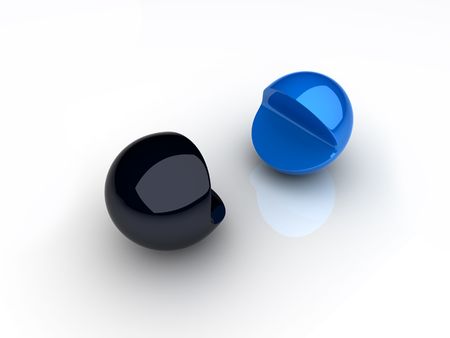 Two sides (blue)の写真素材