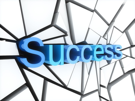 Concept of success word and broken wallの写真素材