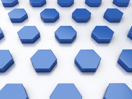 Abstract blue metallic background with a lot of hexagons