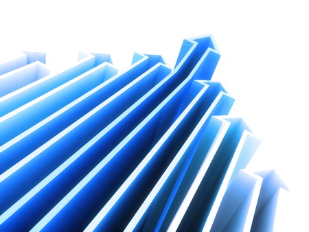 Background with a lot of blue geometrical arrowsの写真素材