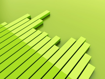 Green background with reflective bars diagramの写真素材