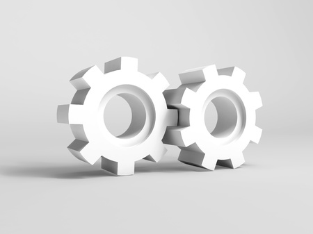 Illustration of concept with gears on white backgroundの写真素材