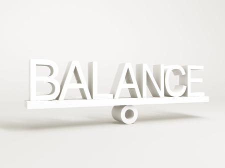 Illustration with concept of balance on white