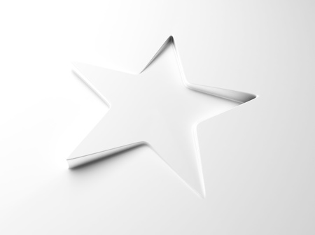 White background with star shapeの写真素材
