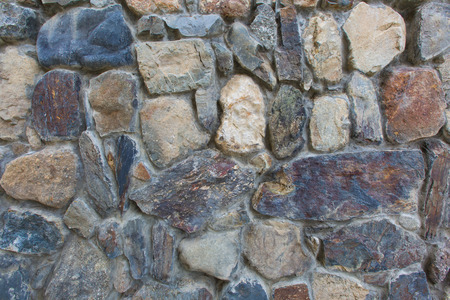 Russia, the Caucasus, North Ossetia. Detail of the stone walls of ancient settlements and battle towers.の写真素材