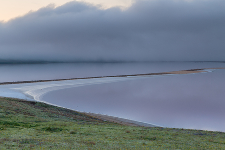 Russia. The movement of clouds in the spring in the steppe part of the Crimea peninsula at Cape Opuk.の写真素材