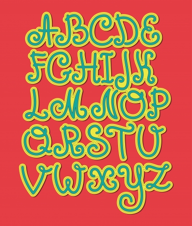 cute childlike alphabet  vector illustrationのイラスト素材