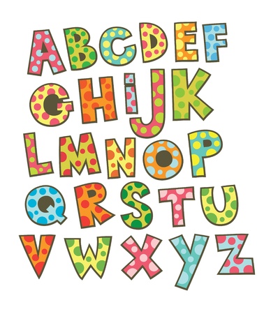 cute childlike alphabet  vector illustrationのイラスト素材