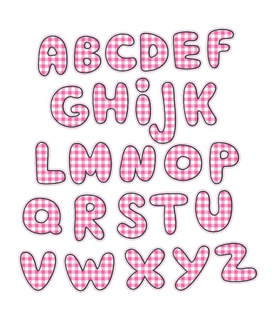 cute childlike alphabet  vector illustrationのイラスト素材