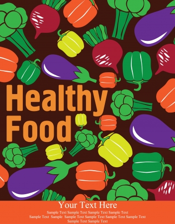 healthy food card design. vector illustrationのイラスト素材