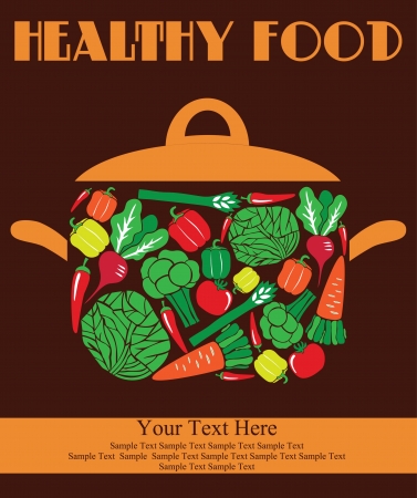 healthy food card design. vector illustrationのイラスト素材