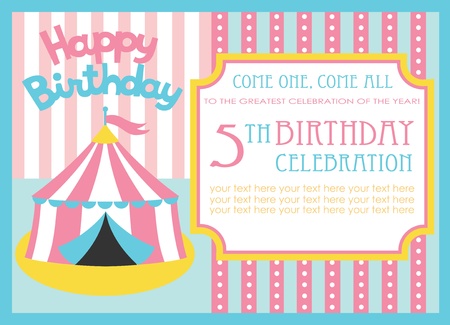 kid birthday invitation card design. vector illustrationのイラスト素材